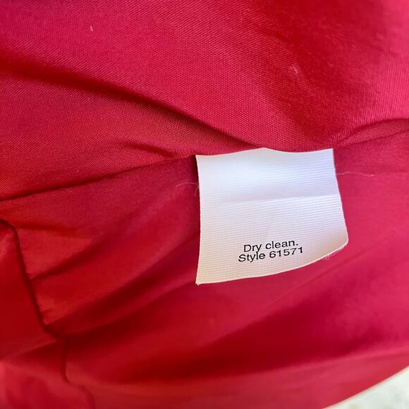 J. Crew Dress Sz 10 Red Wool Strapless Midi Zip up Classic Preppy Careerwear - Picture 10 of 11